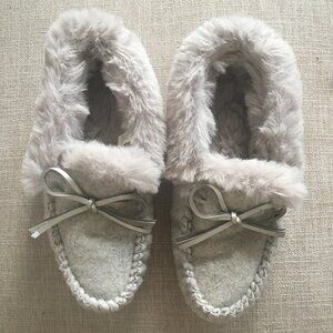 J.Crew faux fur lined moccasin loafers